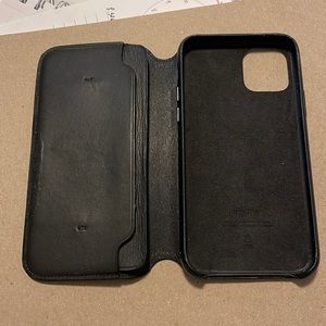 Black leather folio for iPhone 11 Pro gently used